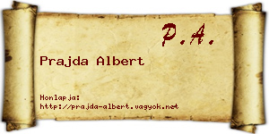 Prajda Albert névjegykártya